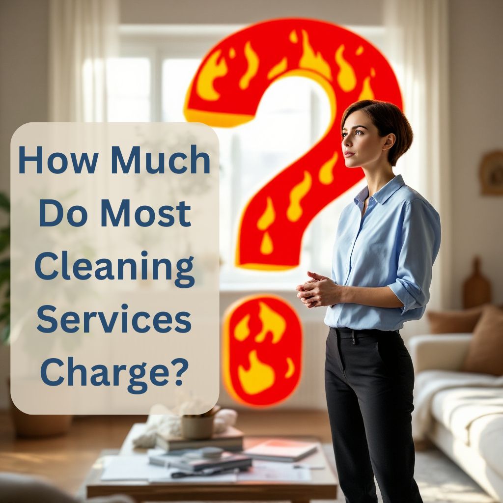 A cleaning woman and a message How much do most cleaning services charge?